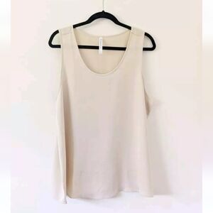 Fabletics Tapioca Cream Beige EcoSatin Sleep Tank Top Womens Sz XXL